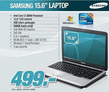 Promoties Laptop - Samsung - Geldig van 18/05/2011 tot 21/06/2011 bij VCD