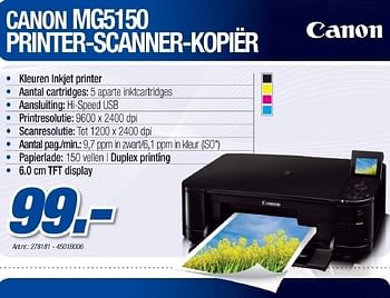 Promoties Printer scanner kopier - Canon - Geldig van 18/05/2011 tot 21/06/2011 bij VCD