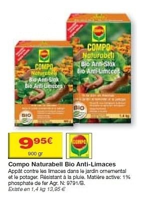 Promotions Naturabell bio anti-limaces - Compo - Valide de 18/05/2011 à 06/06/2011 chez BricoPlanit