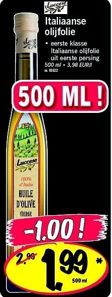 Promoties Italiaanse olijfolie - Luccese - Geldig van 23/05/2011 tot 28/05/2011 bij Lidl