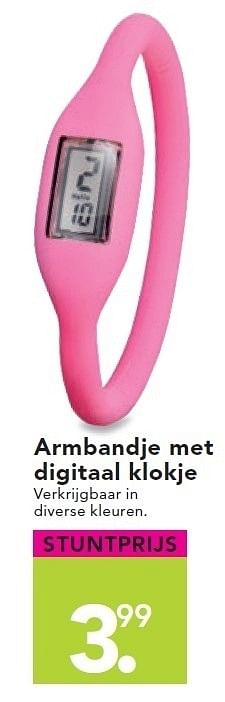 Promoties Armbandje met digitaal klokje - Huismerk - Blokker - Geldig van 23/05/2011 tot 05/06/2011 bij Blokker