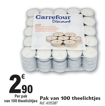 vacht Kosciuszko personeel Huismerk - Carrefour Pak van 100 theelichtjes - Promotie bij Carrefour