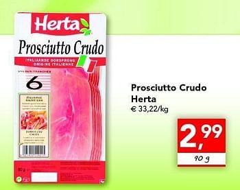 Promotions Prosciutto crudo - Herta - Valide de 26/05/2011 à 04/06/2011 chez Supra
