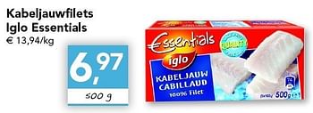 Promoties Kabeljauwfilets essentials - Iglo - Geldig van 26/05/2011 tot 04/06/2011 bij Supra