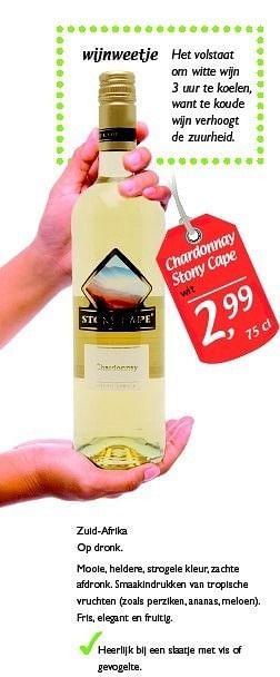 Promoties Chardonnay stony cape - Witte wijnen - Geldig van 26/05/2011 tot 04/06/2011 bij Supra