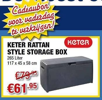 Promoties Rattan style storage box - Keter - Geldig van 01/06/2011 tot 15/06/2011 bij Cevo Market