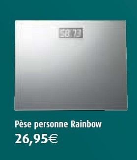 Promotions Pèse personne rainbow - Produit maison - BricoPlanit - Valide de 01/06/2011 à 29/06/2011 chez BricoPlanit