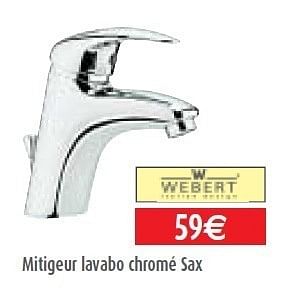 Promotions Mitigeur lavabo chromé sax - Webert - Valide de 01/06/2011 à 29/06/2011 chez BricoPlanit