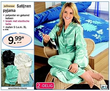 Promoties Satijnen pyjama - Jolinesse - Geldig van 03/06/2011 tot 04/06/2011 bij Lidl