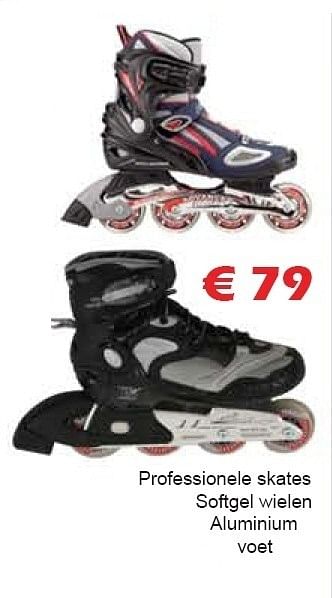 Promoties Professionele skates softgel wielen aluminium voet - Huismerk - Itek - Geldig van 04/06/2011 tot 26/06/2011 bij Itek