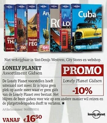 Promoties Assortiment gidsen - Lonely Planet - Geldig van 08/06/2011 tot 03/07/2011 bij A.S.Adventure