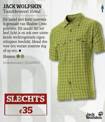 Promoties Tumbleweed hemd - Jack Wolfskin - Geldig van 08/06/2011 tot 03/07/2011 bij A.S.Adventure