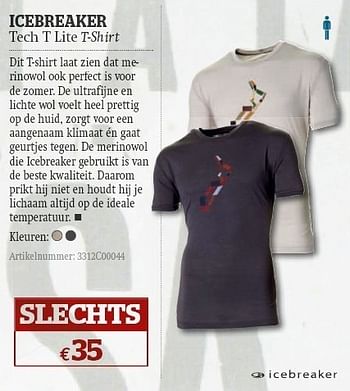 Promoties Tech t lite t-shirt - Icebreaker - Geldig van 08/06/2011 tot 03/07/2011 bij A.S.Adventure