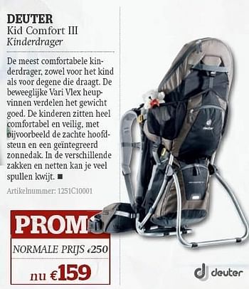 Promoties Kid comfort iii kinderdrager - Deuter - Geldig van 08/06/2011 tot 03/07/2011 bij A.S.Adventure