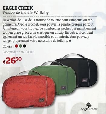 Promotions Trousse de toilette wallaby - Eagle Creek - Valide de 08/06/2011 à 03/07/2011 chez A.S.Adventure