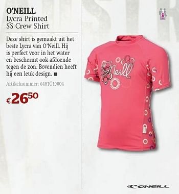 Promoties Lycra printed ss crew shirt - O'Neil - Geldig van 08/06/2011 tot 03/07/2011 bij A.S.Adventure