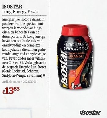Promoties Long energy poeder - Isostar - Geldig van 08/06/2011 tot 03/07/2011 bij A.S.Adventure