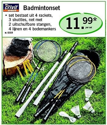 Promoties Badmintonset - Crivit - Geldig van 09/06/2011 tot 11/06/2011 bij Lidl