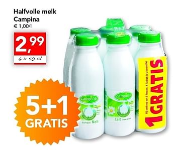 Promoties Halfvolle melk - Campina - Geldig van 09/06/2011 tot 18/06/2011 bij Supra