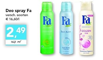 Promoties Deo spray - Fa - Geldig van 09/06/2011 tot 18/06/2011 bij Supra