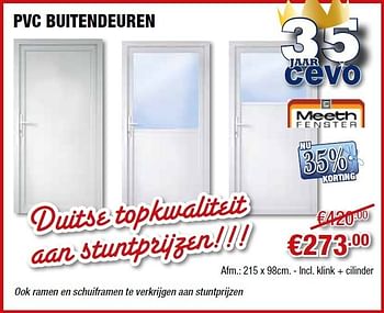 Promoties Pvc buitendeuren - Huismerk - Cevo - Geldig van 15/06/2011 tot 30/06/2011 bij Cevo Market
