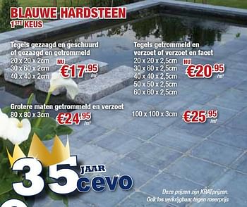 Promoties Blauwe hardsteen - Huismerk - Cevo - Geldig van 15/06/2011 tot 30/06/2011 bij Cevo Market