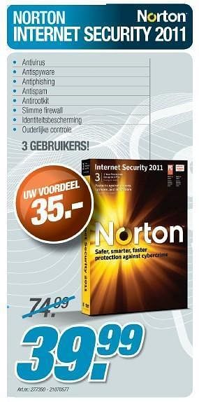 Promoties Internet security 2011 - Norton - Geldig van 01/07/2011 tot 02/08/2011 bij Auva