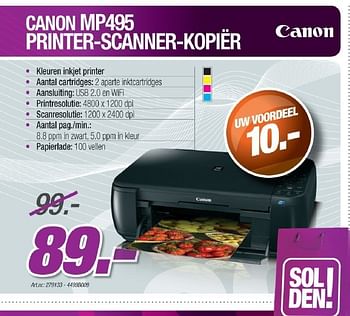 Promoties Printer scanner kopier - Canon - Geldig van 01/07/2011 tot 02/08/2011 bij Auva