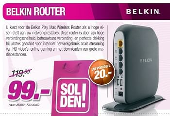 Promoties Router - BELKIN - Geldig van 01/07/2011 tot 02/08/2011 bij Auva