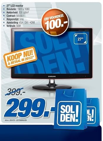 Promoties Lcd monitor met tv-tuner - Samsung - Geldig van 01/07/2011 tot 01/09/2011 bij PC Center