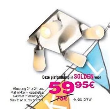 Promoties Deze plafondlamp - Huismerk - BricoPlanit - Geldig van 01/07/2011 tot 18/07/2011 bij BricoPlanit