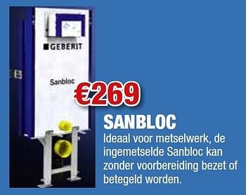 Promoties Sanbloc - Geberit - Geldig van 01/07/2011 tot 31/07/2011 bij Cevo Market