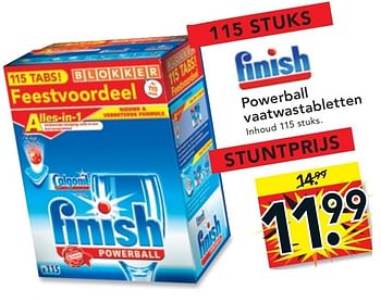 Promoties Powerball vaatwastabletten - Finish - Geldig van 01/07/2011 tot 31/07/2011 bij Blokker