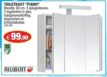 Promoties Toiletkast piano - Allibert - Geldig van 06/07/2011 tot 24/07/2011 bij Hubo