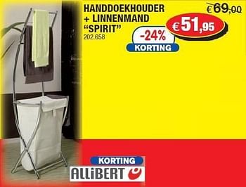 Promoties Handdoekhouder + linnenmand spirit - Allibert - Geldig van 06/07/2011 tot 24/07/2011 bij Hubo