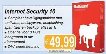 Promoties Internet security 10 - Bullguard - Geldig van 14/07/2011 tot 15/08/2011 bij Compudeals