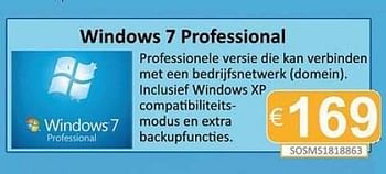 Promoties Windows 7 professional - Microsoft - Geldig van 14/07/2011 tot 15/08/2011 bij Compudeals