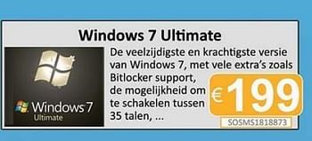 Promoties Windows 7 ultimate - Microsoft - Geldig van 14/07/2011 tot 15/08/2011 bij Compudeals