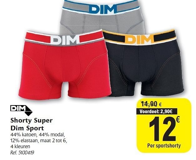 Shorty dim homme hot sale