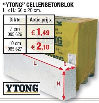 Promoties Ytong cellenbetonblok - Ytong - Geldig van 27/07/2011 tot 07/08/2011 bij Hubo