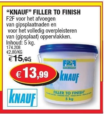 Promoties Knauf filler to finish - Knauf - Geldig van 27/07/2011 tot 07/08/2011 bij Hubo