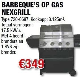 Promoties Barbeque''s op gas nexgrill - Huismerk - Cevo - Geldig van 01/08/2011 tot 17/08/2011 bij Cevo Market