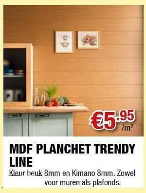 Promoties Mdf planchet trendy line - Huismerk - Cevo - Geldig van 01/08/2011 tot 17/08/2011 bij Cevo Market