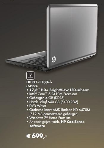 Promoties G7-1130sb ls458ea - Huismerk - HP - Geldig van 01/08/2011 tot 31/10/2011 bij HP