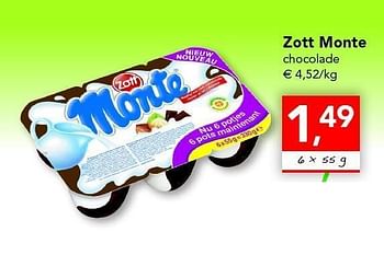 Promoties Zott monte chocolade - Zott Monte - Geldig van 18/08/2011 tot 27/08/2011 bij Supra