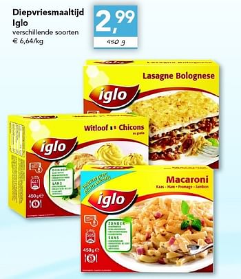 Promoties Diepvriesmaaltijd iglo - Iglo - Geldig van 18/08/2011 tot 27/08/2011 bij Supra