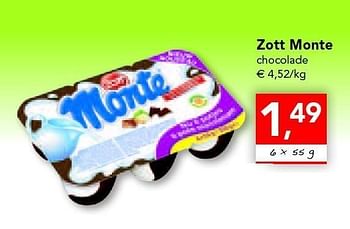 Promotions Zott monte chocolade - Zott Monte - Valide de 18/08/2011 à 27/08/2011 chez Supra