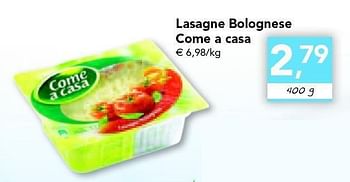 Promoties Lasagne bolognese come a casa - Come a Casa - Geldig van 18/08/2011 tot 27/08/2011 bij Supra