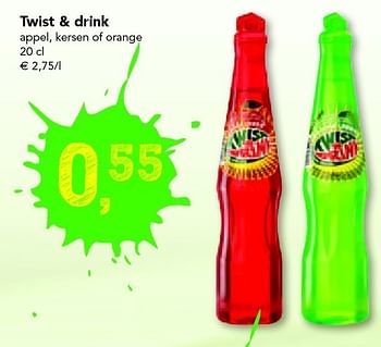 Promoties Twist & drink appel kersen of orange - Twist and drink - Geldig van 18/08/2011 tot 27/08/2011 bij Supra