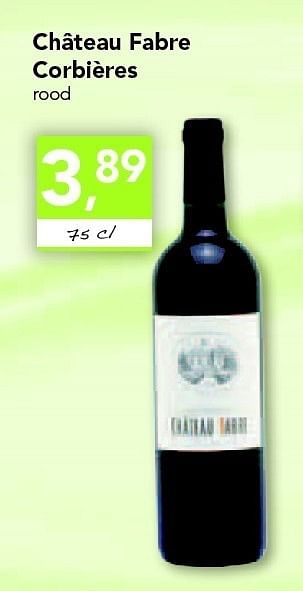 Promoties Château fabre corbières - Rode wijnen - Geldig van 18/08/2011 tot 27/08/2011 bij Supra